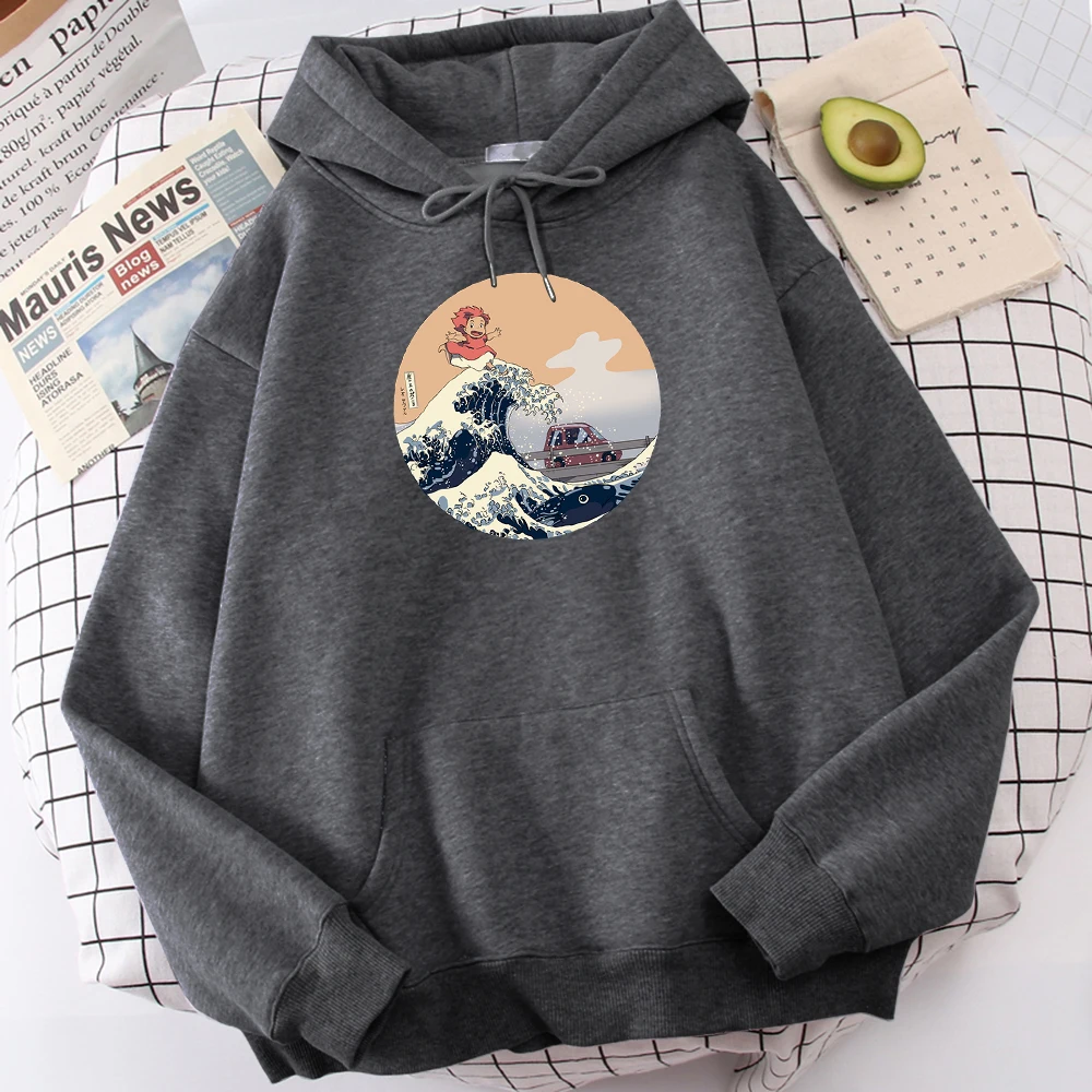

Hokusai On The Cliff By The Sea Prints Hoodie Mens Casual Fleece Hoody Autumn Oversize Sweatshirt Fashion Loose Pullover Tops