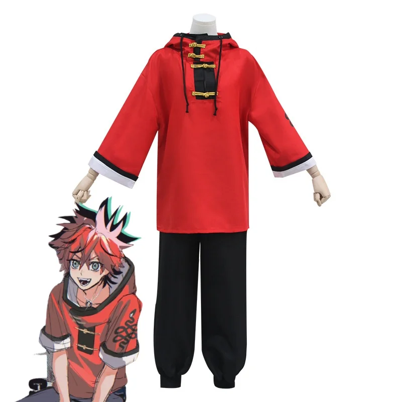 Aruma Косплей Костюм Парик Аниме Gokurakugai Хэллоуин Вечеринка