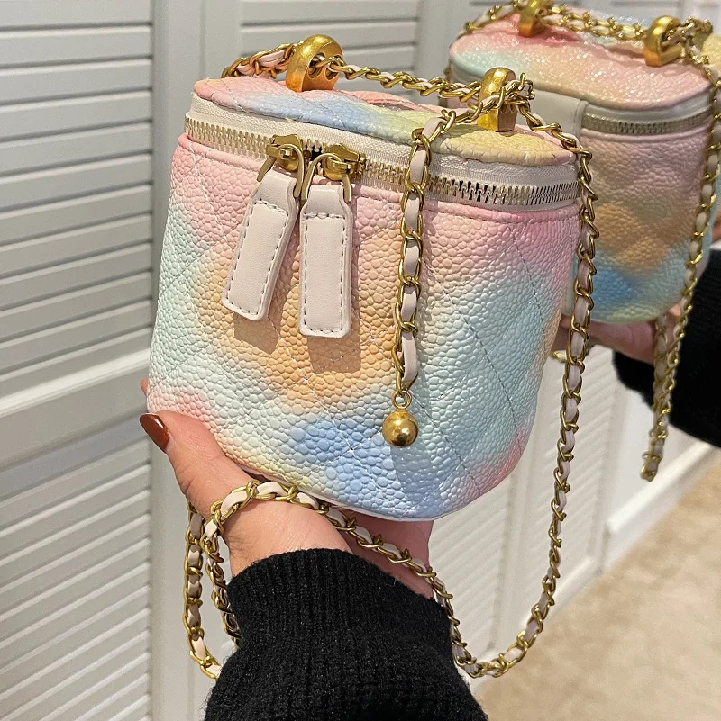 

Texture Chain Small Bag Women's 2022 Spring New All-match One-shoulder Messenger Bag Fashion Diamond Small Square Bag