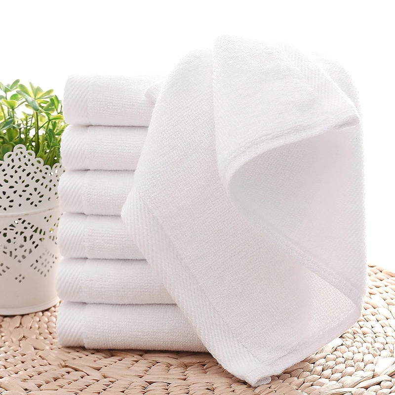 

Hot Sale 7PCS Towels Cotton White Superior Hotel Quality Soft Face Hand Towels 30X30cm