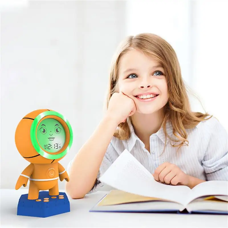 

Sleep Training Alarm Clock Practical Multifunctional Home Accessory Clock Cute Expression Electronic Clock Household Lcd Display