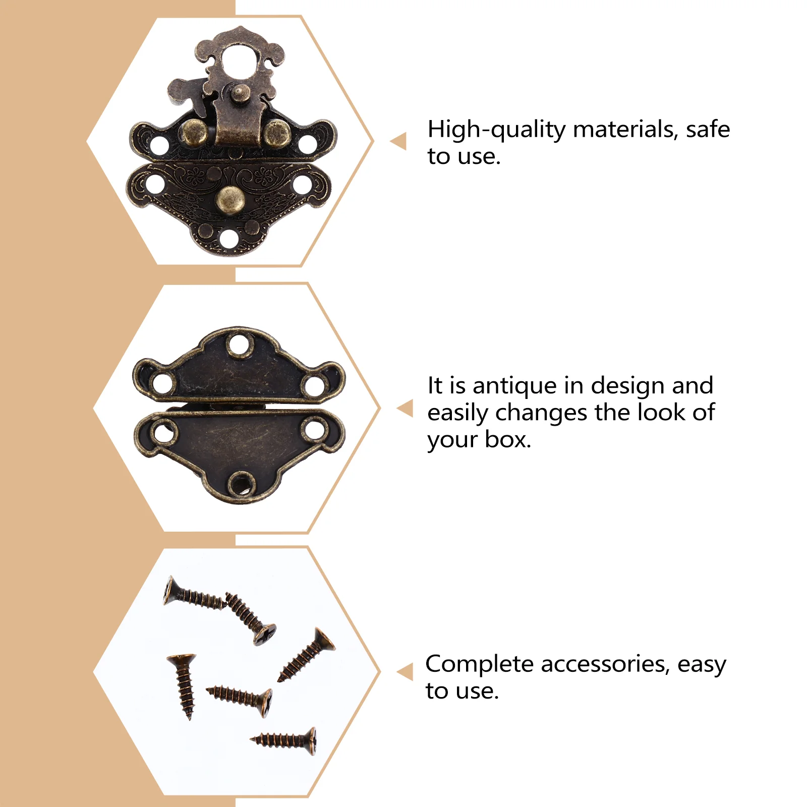 20 шт. защелка для шкафа с пряжкой подарочная коробка винтажные петли