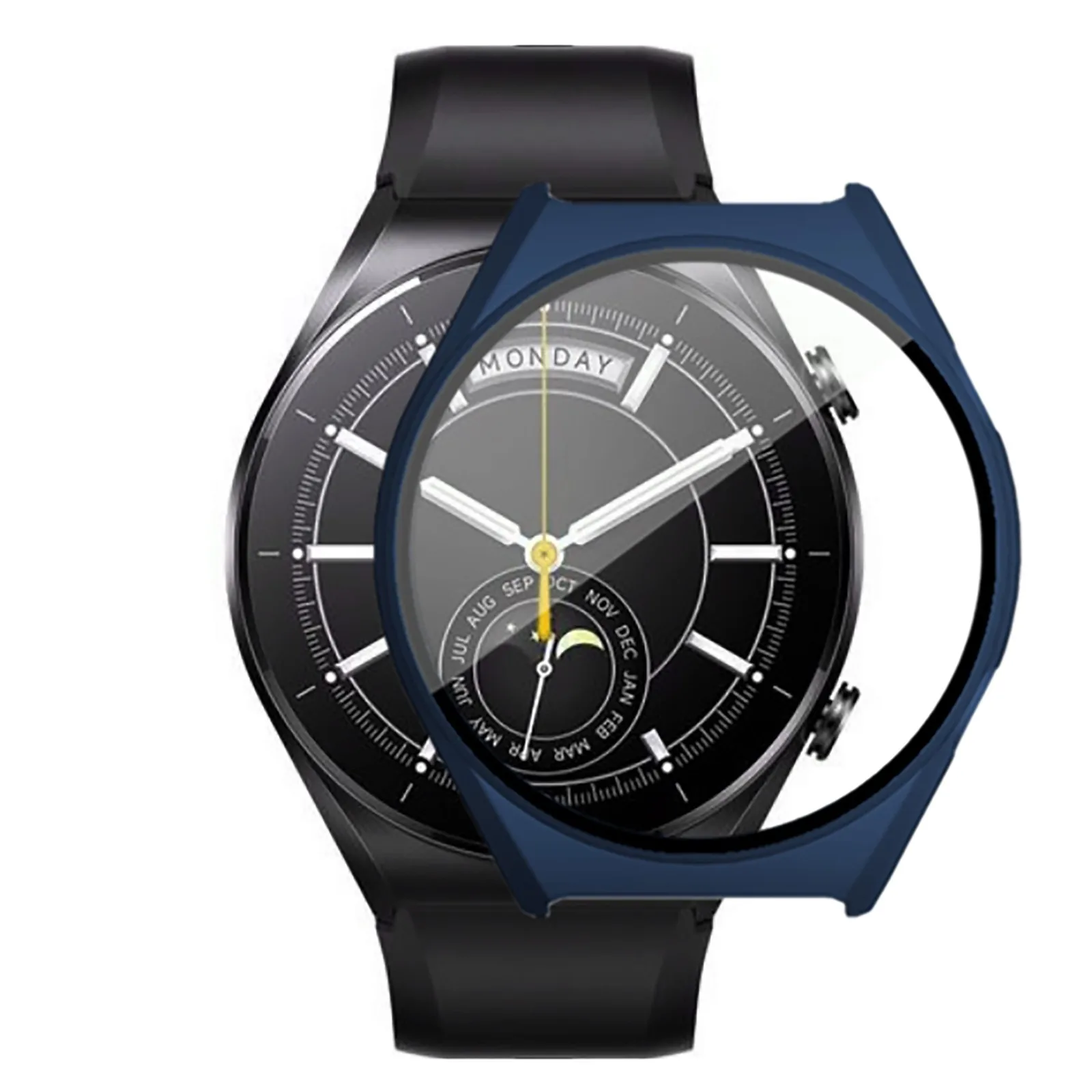 Чехол 2 в 1 для Xiaomi Watch S1 чехол из поликарбоната с закаленной пленкой модный бампер