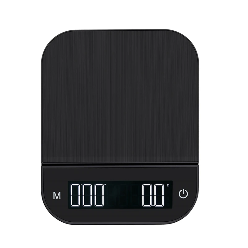 

Black Basic Coffee Scale, Smart Digital Scale, Pour Coffee, Electronic Drip Coffee Scale With Timer 2Kg