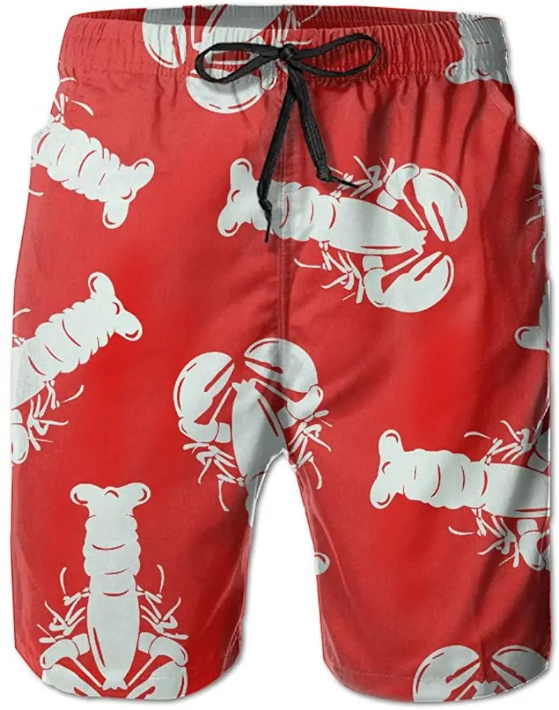 

Board Shorts Red Lobster Men's Quick Dry Swim Trunks Beach Shorts