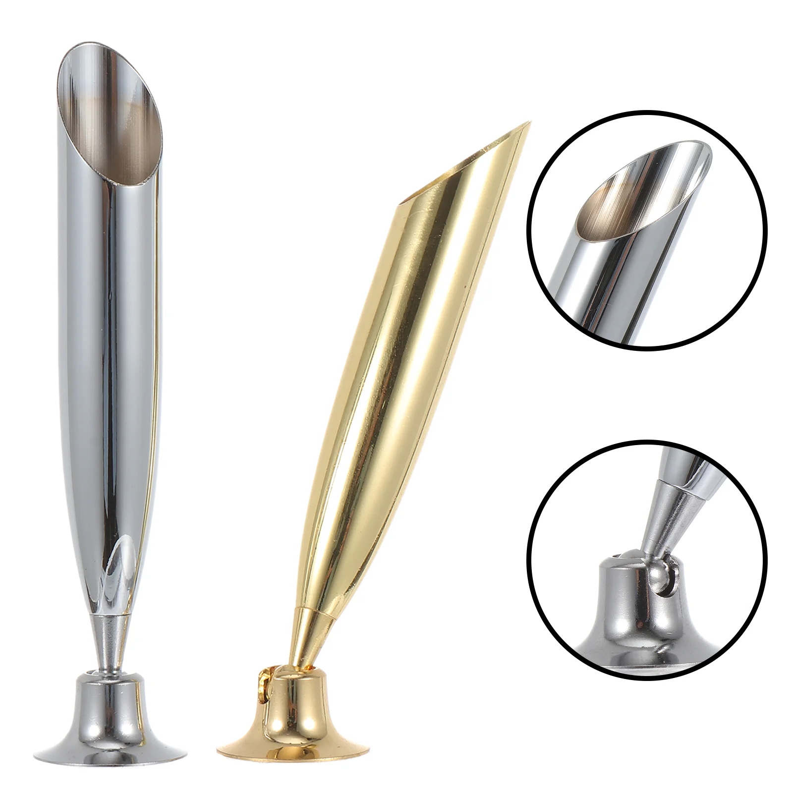 

2 Pcs Pen Socket Holders Display Rack Containers Stand Metal Quill-pen Support