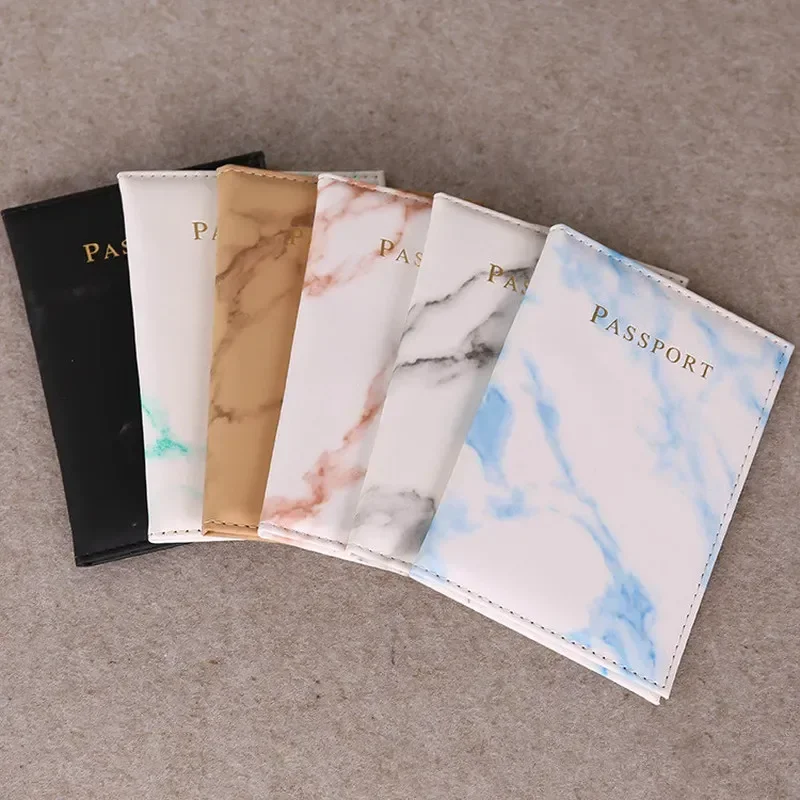 

New Travel Passport Cover Pu Leather Marble Style Travel ID Credit Card Passport Holder Packet Wallet Purse Bags Pouch