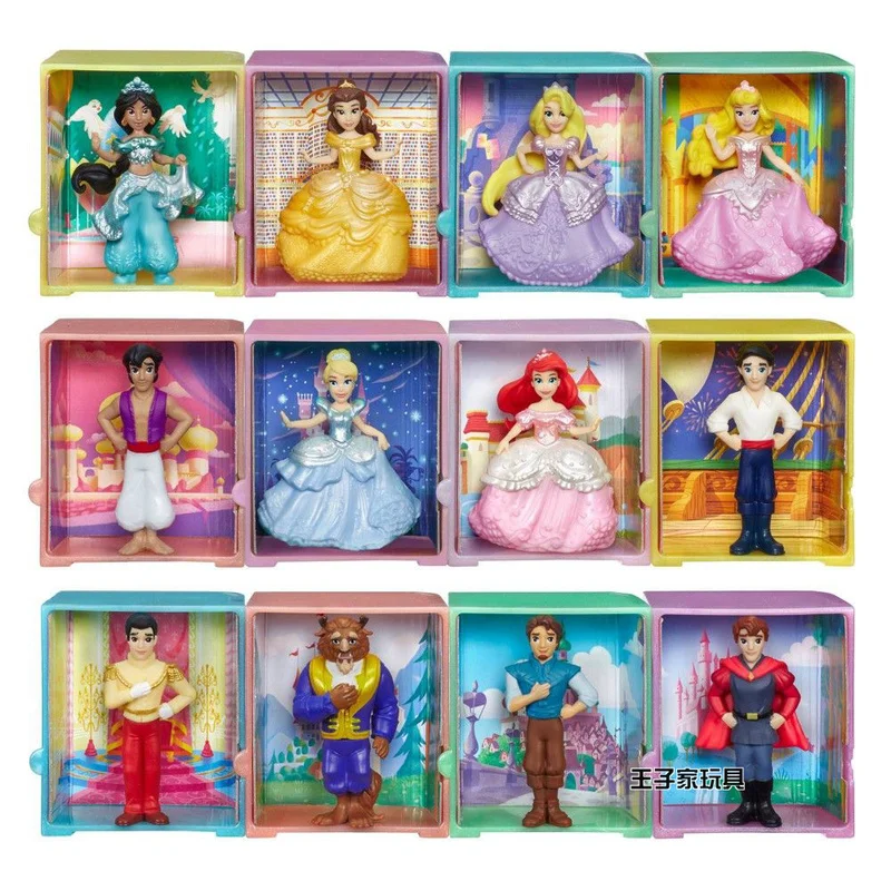 Disney Mermaid Figure Cinderella Doll pendant Blind Box Toy Head Movable Ornaments Accessories Children Present