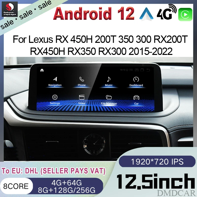 

Android 12 For Lexus RX RX200t Rx300 Rx350 Rx450h RX400h 2015-2022 Car Radio Multimedia Video Player CarPlay Autoradio Stereo