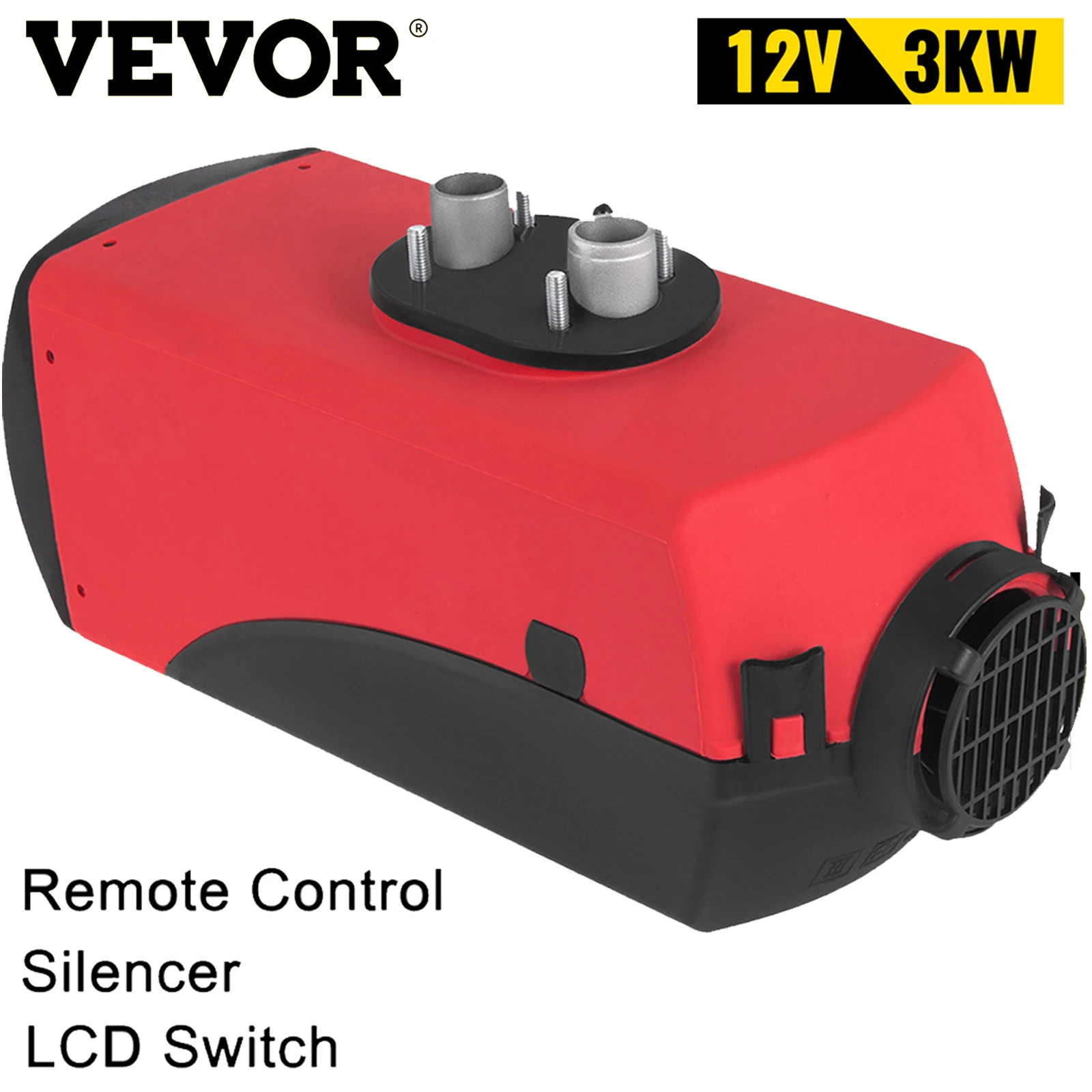 $104.16 VEVOR 3KW 12V Diesel Air Heater with Remote Control Silencer 10L Fuel Tank Set for Boat RV Bus Car Electric Kit Various Vehicles