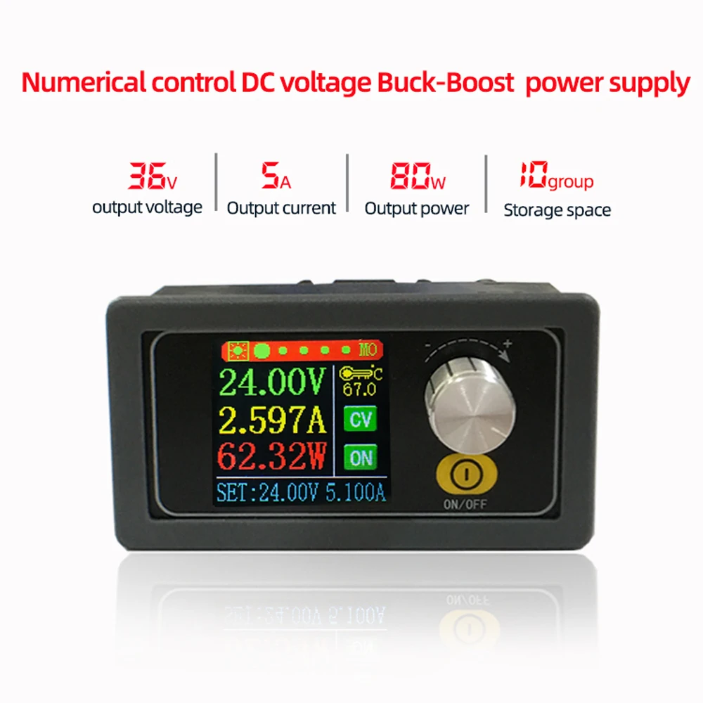 

XYS3580 DC-DC Buck Boost Converter CC CV 0.6-36V 5A 80W Power Module Step-down Step-up Adjustable Regulated Power Supply Board