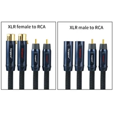 Hi-end Sterling Silver RCA to XLR Cable HiFi Audio Line for Power Amplifier CD Player