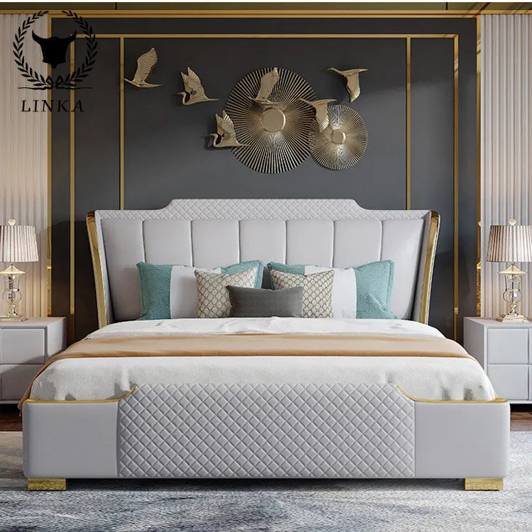 

Скандинавская Высококачественная многофункциональная кровать королевы Роскошная итальянская Минималистичная кожаная простая современная кровать для спальни