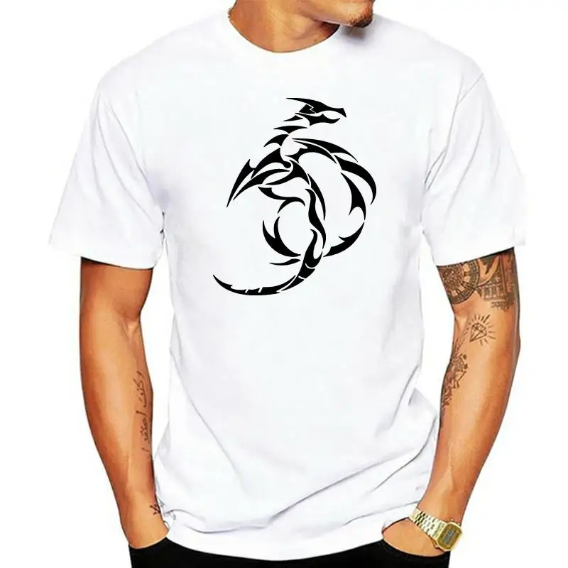 

Мужская футболка с этническим драконом (2), художественный дизайн, тату-стиль маори, китайская сила, уличная одежда, футболка