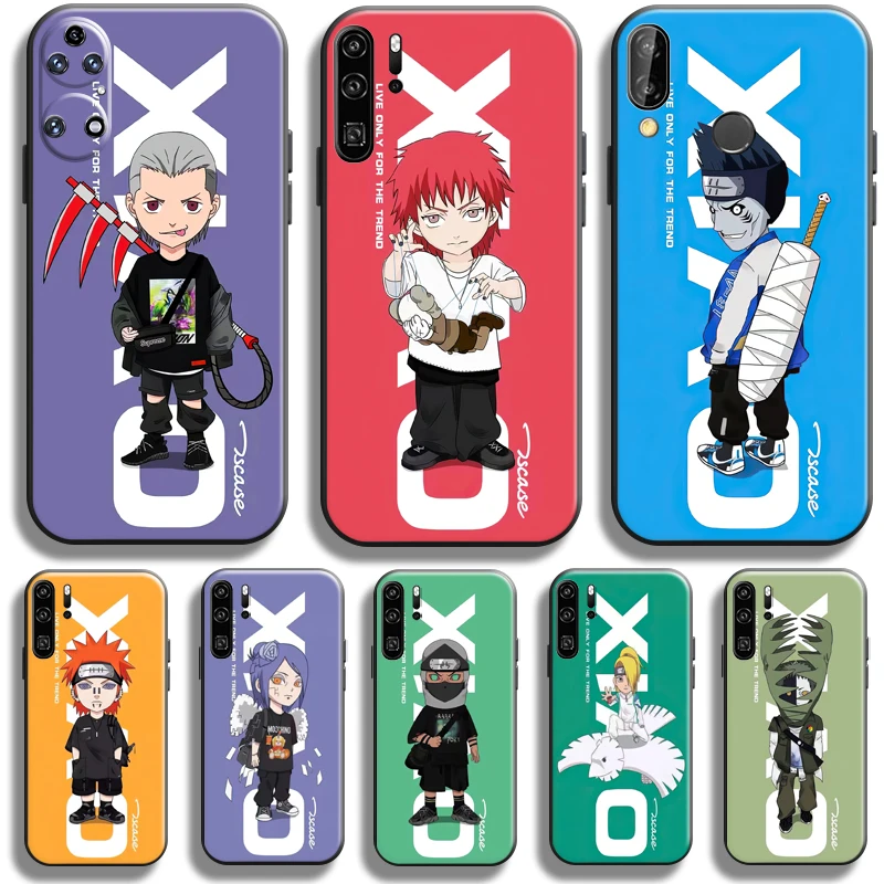

Naruto Fashion Akatsuki For Huawei P50 P40 P30 P20 Pro Lite 5G Phone Case Huawei P Smart 2019 2021 Soft TPU Funda Coque Black