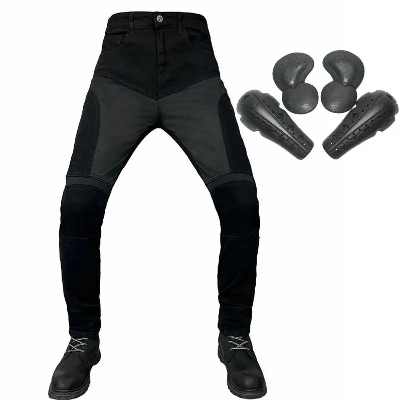 

Летние мотоциклетные штаны для верховой езды Loong, байкерские локомотивные рыцарские велосипедные защитные сетчатые дышащие джинсы, высокоэластичные брюки