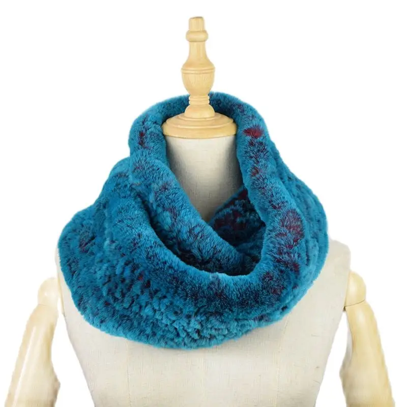 Женский шарф ручной вязки из натурального меха кролика Рекс заводская цена |