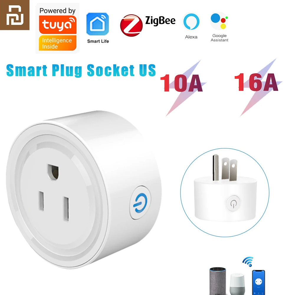 

Умная розетка Youpin с американской вилкой, Wi-Fi/Zigbee, 16 А
