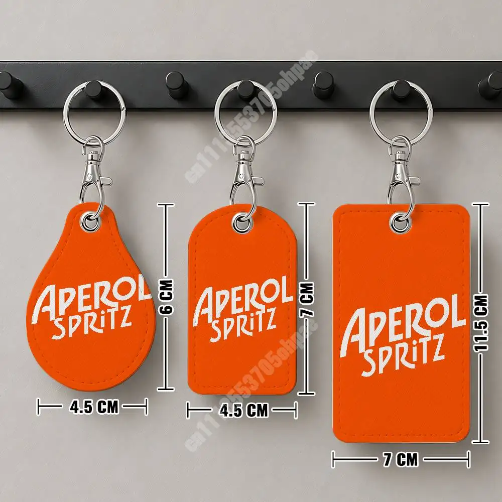 Фото Кожаный брелок-картхолдер Orange Prosecco A-Aperol S-Spritz для Airtag и ID-карт, подвеска для деловой сумки №4