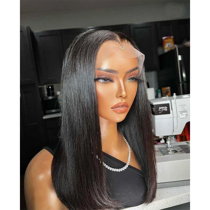 

Длинные Синтетические Черные Прямые кружевные передние парики для чернокожих женщин мягкие натуральные волосы без клея