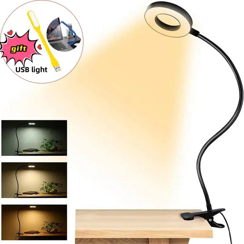 

48 LEDs Clip On Desk Lamp 360°Flexible Gooseneck Reading Table Light Eye-Caring USB Clamp Books Night Light Study Read Light