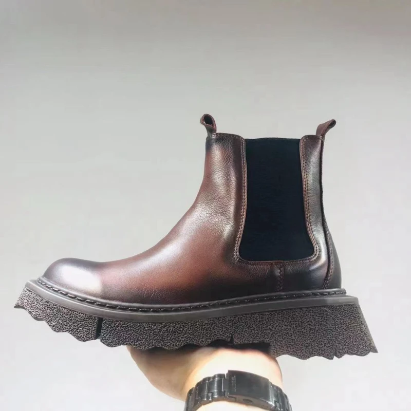 Genuine Leather Men Designer Boots High Man Black Boot