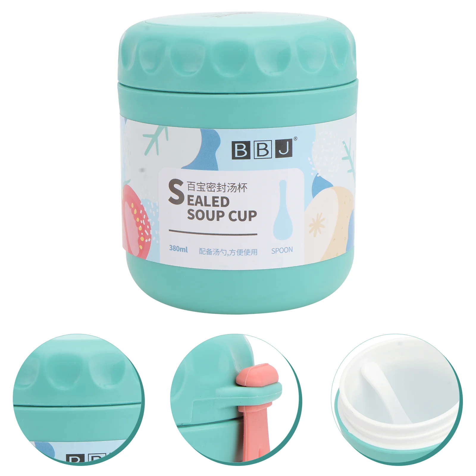 

1pc Plastic Microwave Cup Breakfast Soup Jar Portable Sealed Work Porridge Cup