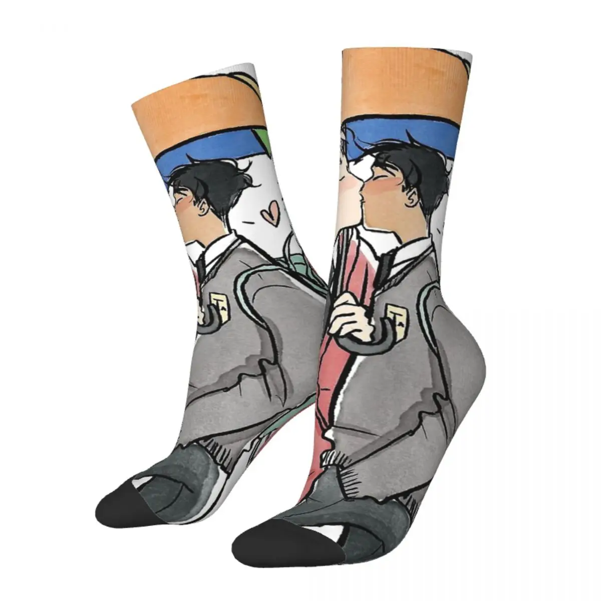 

Hip Hop Vintage LGBT Funny Crazy Men's Socks Heartstopper Unisex Harajuku Seamless Printed Novelty Happy Crew Sock Boys Gift