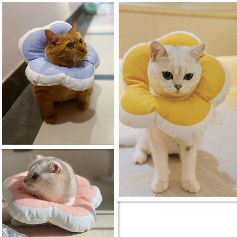 

Cute Flower Shape Rubbing Soft Pet Elizabeth Ring Pet Collar Waterproof Headgear Anti-bite Anti-scratch Licking Cat And Dog