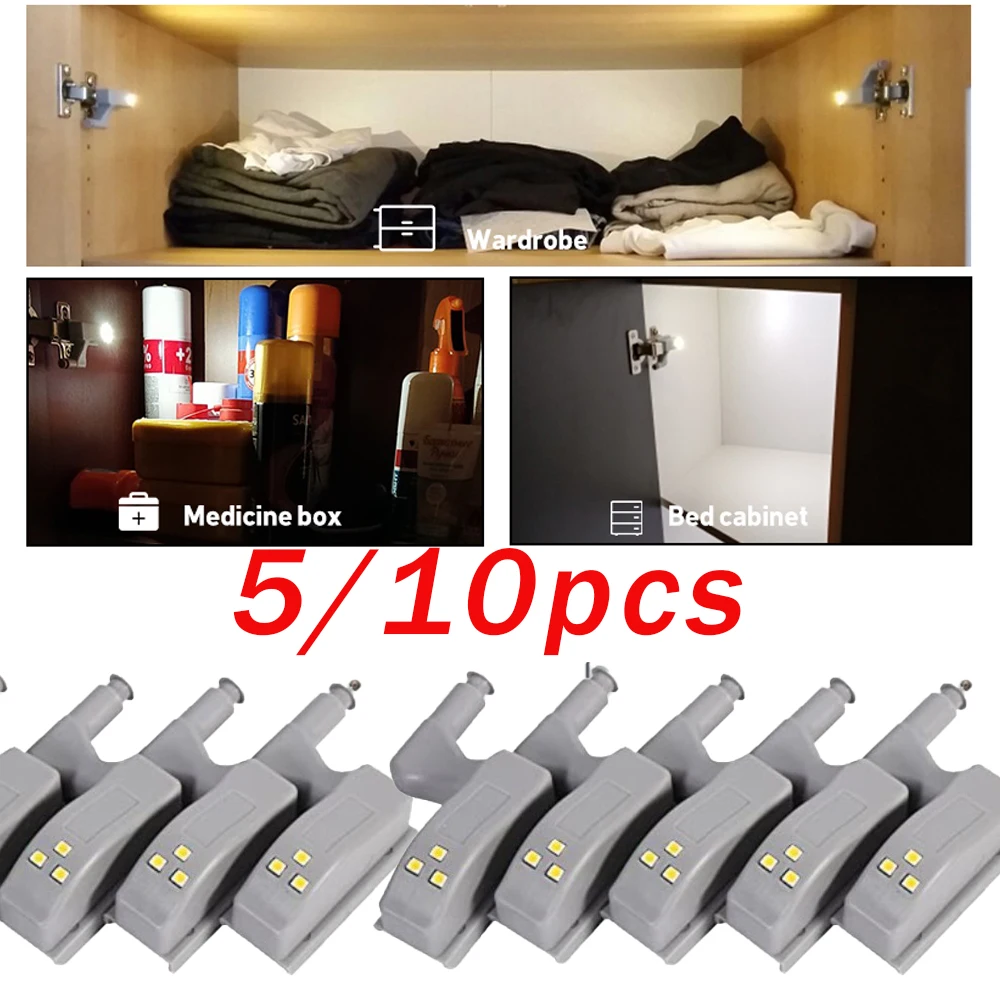 

Night 3leds Inner Under Wardrobe Closet Cupboard Universal Lamp Hinge Sensor Cabinet Lights Home Light Light Kitchen
