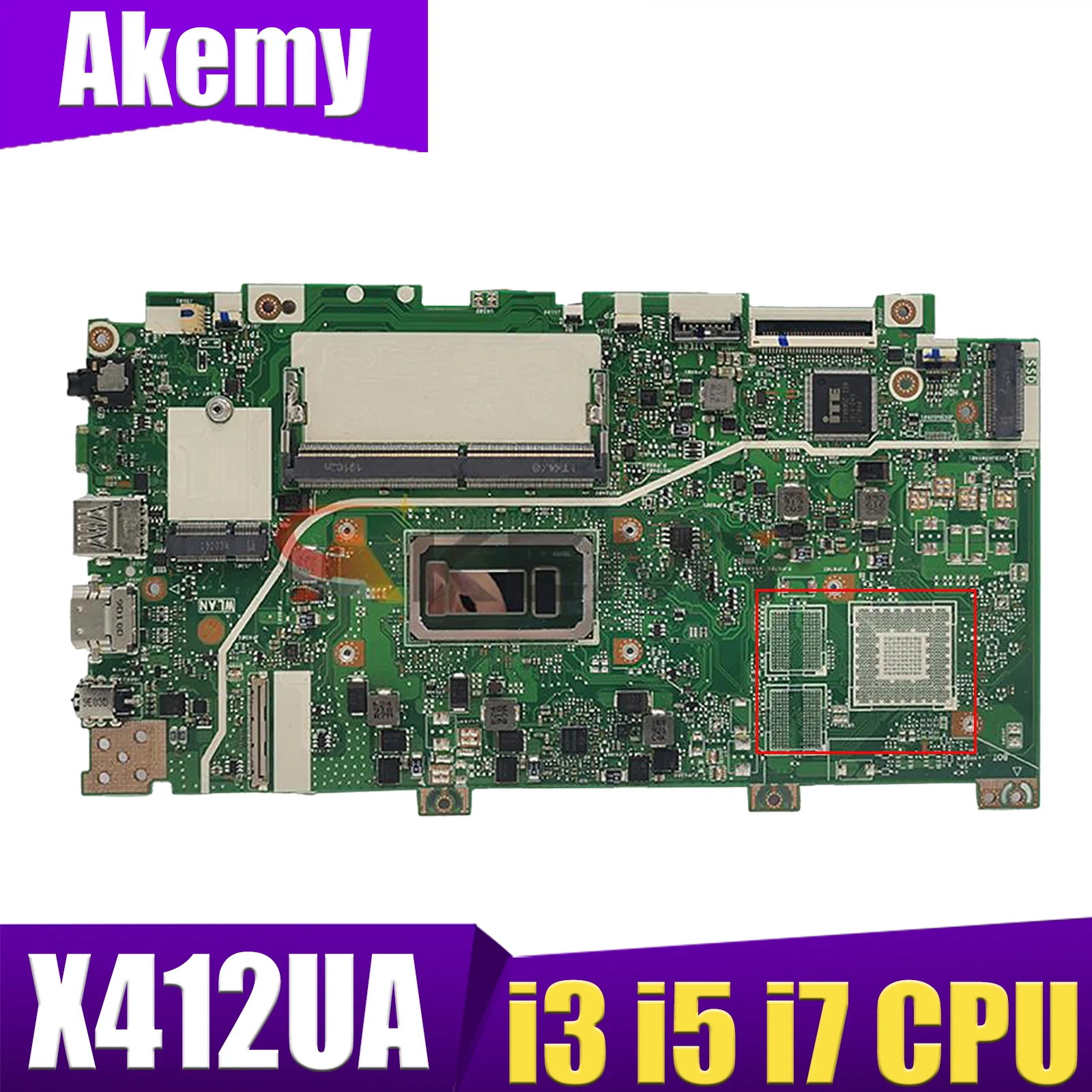 

Материнская плата для ноутбука ASUS X412UB X412UJ X412UL X412U A412U F412U X412UA, материнская плата I3 I5 I7 CPU X412UA, материнская плата