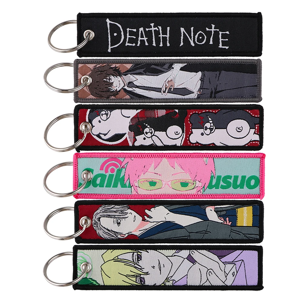 Anime Character Death Note Key Tag Keychain Saiki Kusuo Key Ring For Teens Backpacks Pendant Bear Chaveiro Accessories