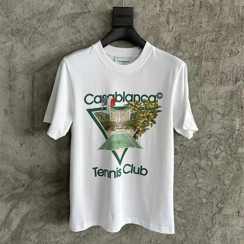 

Белая треугольная футболка Касабланка для мужчин и женщин 1:1 высококачественная повседневная футболка Топы футболки