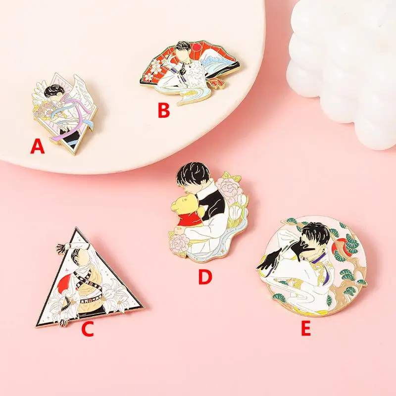 

Anime Metal Badge Hanyu Yuzuru Figure Skating Pin Broooh Cute Gift
