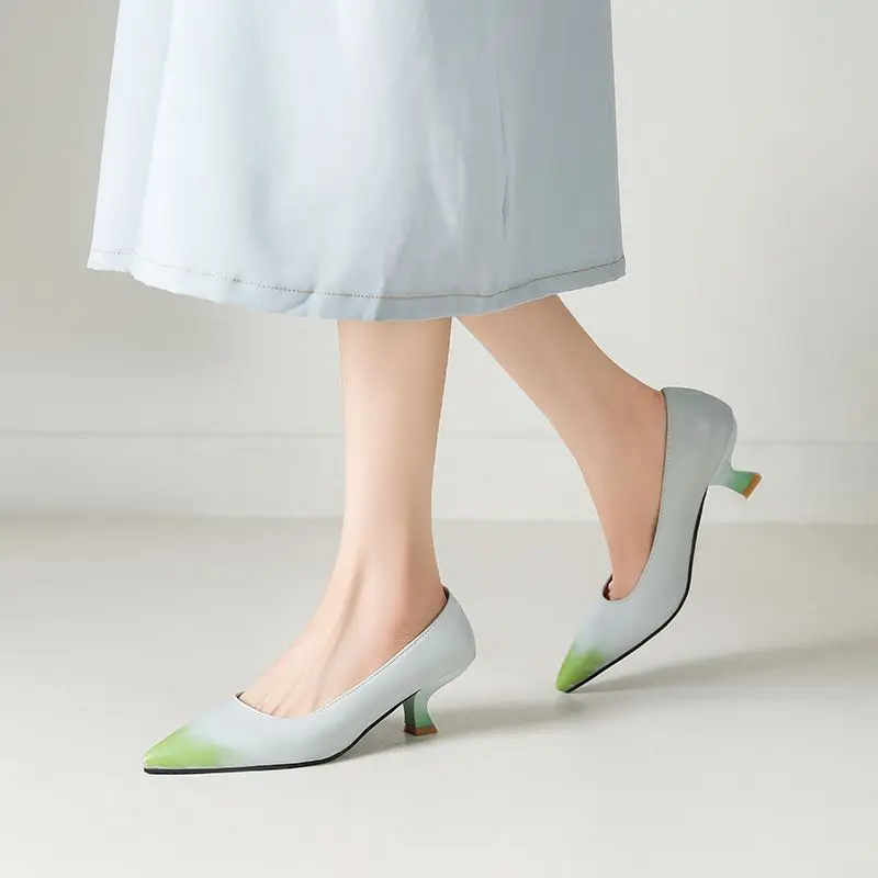 SIMLOVEYO Модные женские туфли-лодочки 31 32 Острый носок Маленький каблук 6 5 см Слипоны