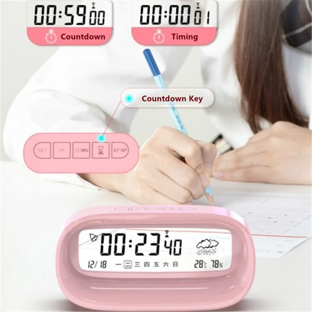 

Часы-Будильник цифровые прозрачные, креативные настольные многофункциональные тихие электронные с отображением даты и обратным отсчетом