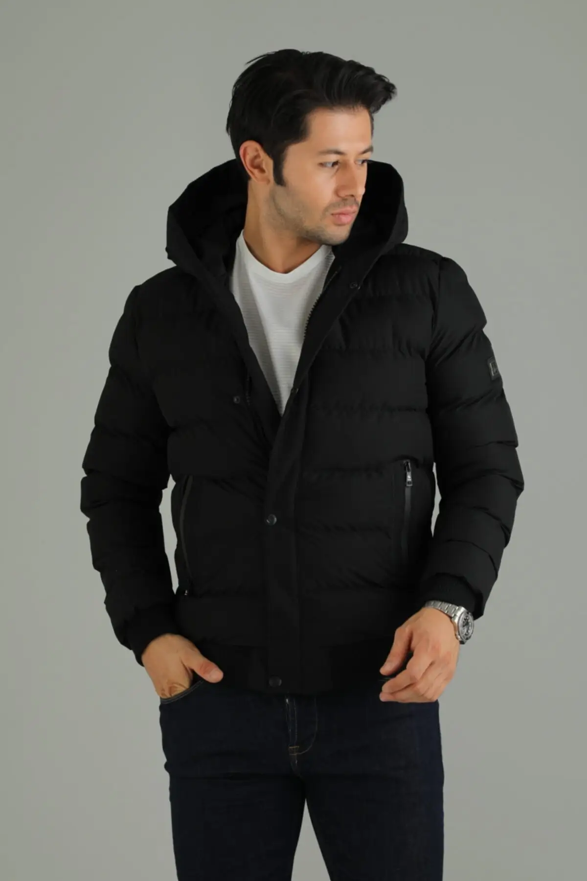 Men's Black Hooded Inflatables