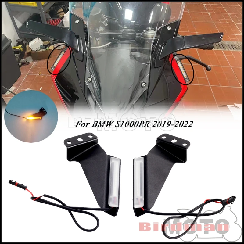 For BWM S1000RR 2019-2022 Motorcycle Front Turn Signal Light Amber LED Flashing Lamp Blinker Waterproof Turn Signal Indicator