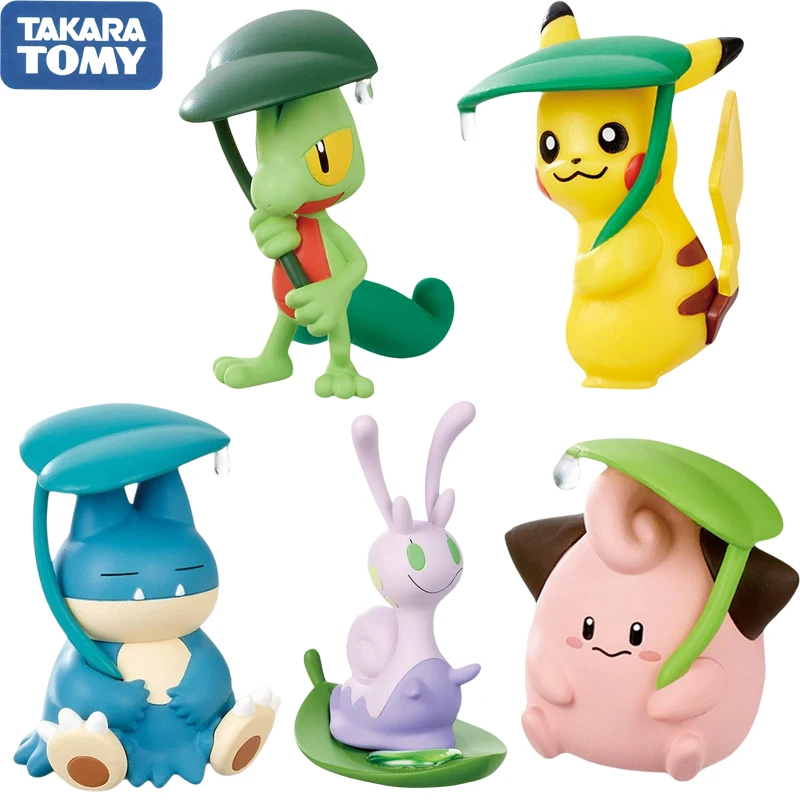 Фото Оригинальная мини-кукла TAKARA TOMY Pokémon Shitoshito Amayadori Series Goodra Snorlax Treecko, настольное украшение, игрушка, подарок на день рождения №3