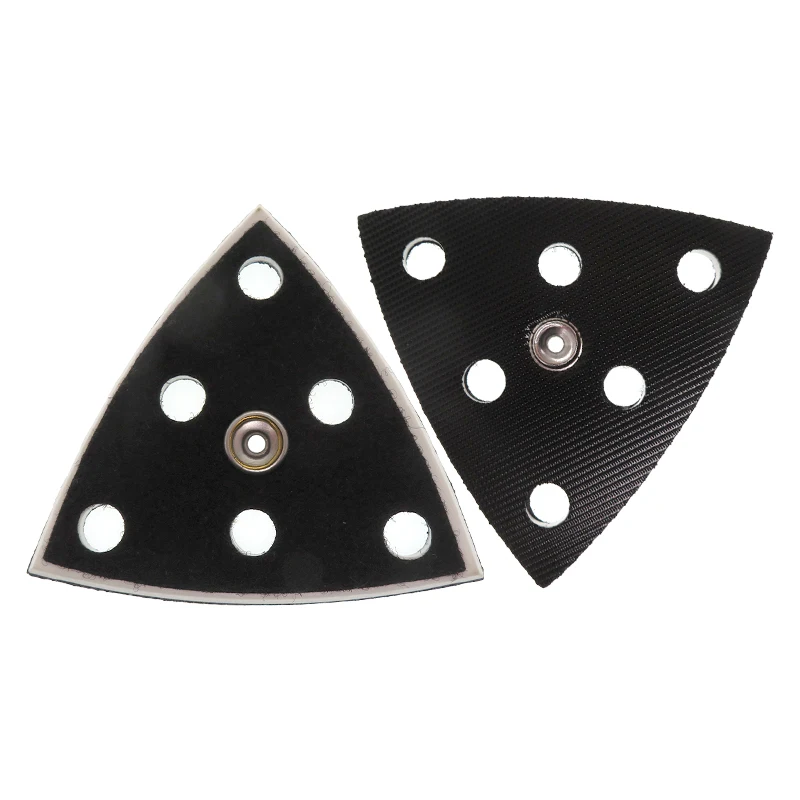 

95*95*95 мм треугольная шлифовальная подушечка на липучке, 2 шт., 6 отверстий, сменная пластина для Festool, полировки и шлифования металла, дерева