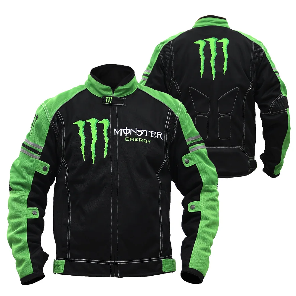 

2023 latest Monster Energy summer mesh breathable riding suit motorcycle anti-fall rider suit racing jacket with protective gear