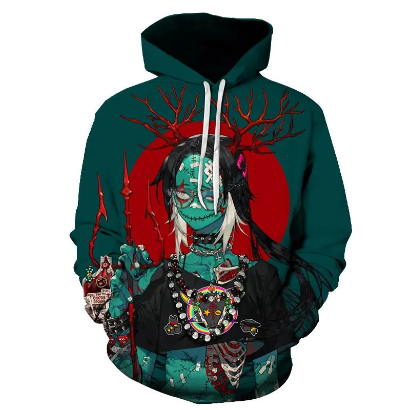 

New Vintage Gothic Beauty 3D Print Women Long Sleeve Sweatshirt Hoodis Loose Oversized Streetwear Casual Aesthetic Autumn Hoodie