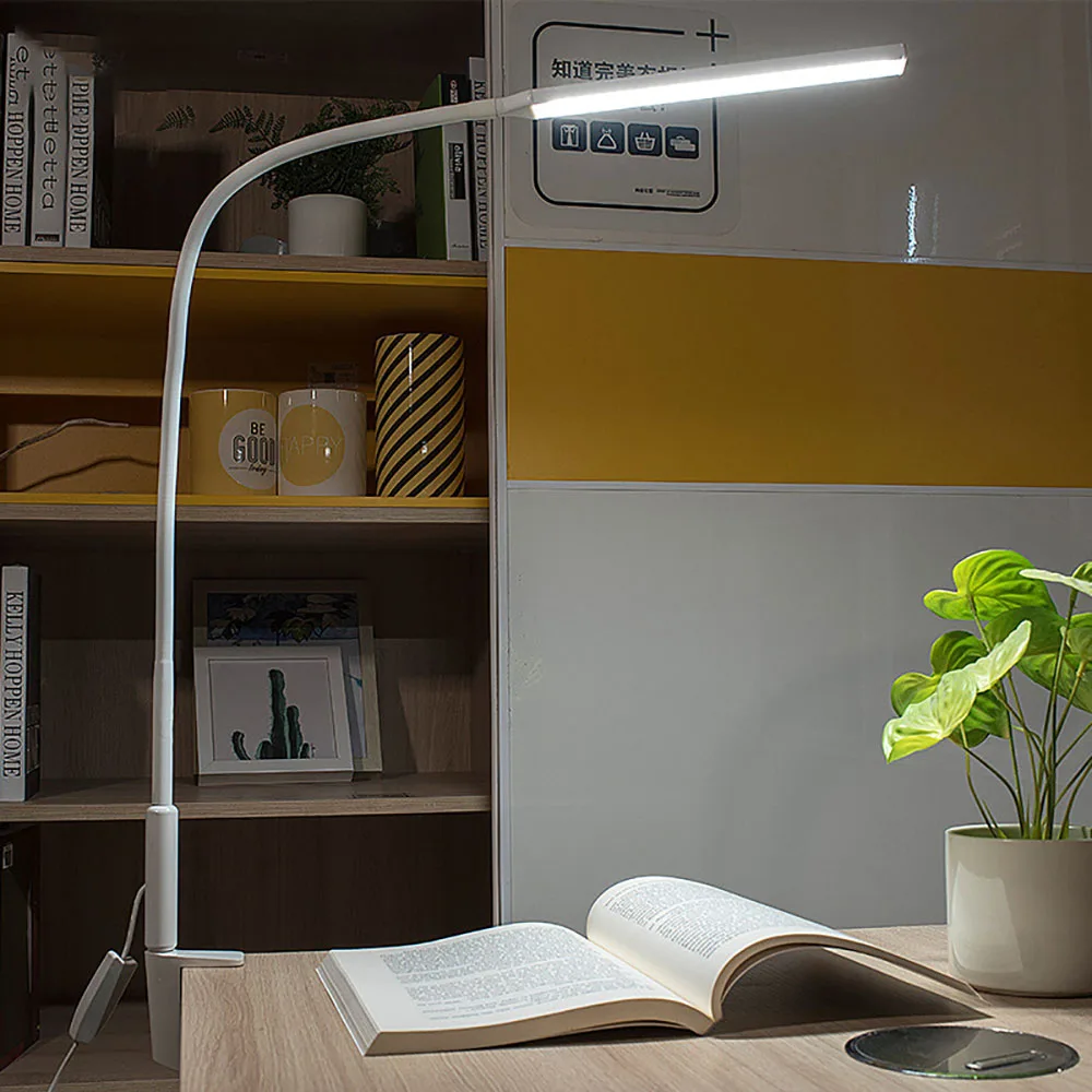 

64LED Eye Protection Table Lamp Foldable Long Arm Clip Desk Lamp Bedside Office College Student Study Room Desk Light Lamp