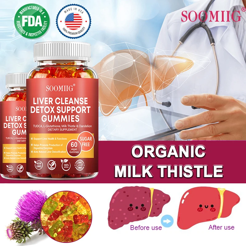 

SOOMIIG Liver Cleanse Detox Gummies 20+Herbal Blend-Natural Liver Health Formula&Organic Liver Detox Supplement 60 Vegan Gummies