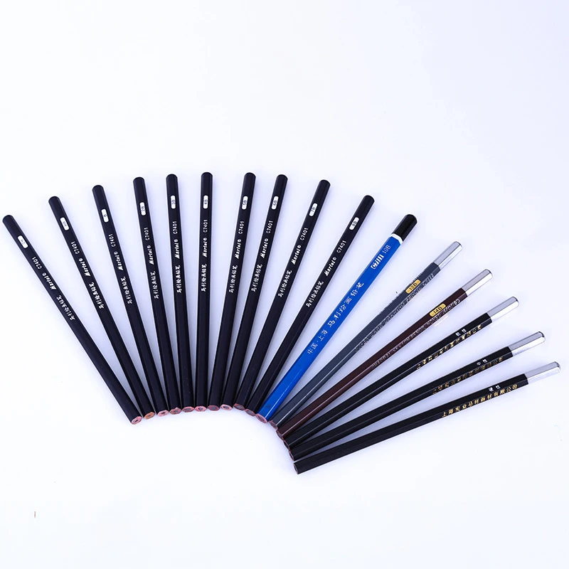 12pcs Professional 2H HB 2B 3B 4B 6B 7B 8B 12B 14B 16BGraphite Charcoal Pencils Set Soft Hard Drawing Materials Art Supplies - купить по