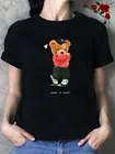 Женская футболка с коротким рукавом и принтом в виде медведя