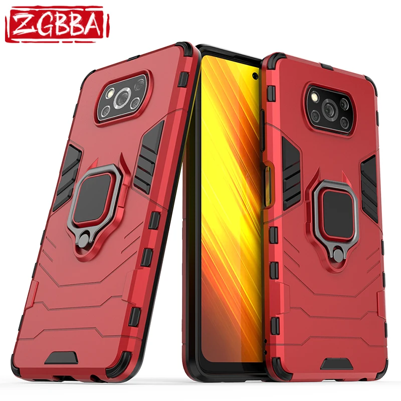 

Shockproof Finger Ring Stand Holder Case For Xiaomi Poco F2 M3 M4 X4 Pro F3 F4 X3 GT NFC X2 C40 Pocophone F1 Anti Fall Cover