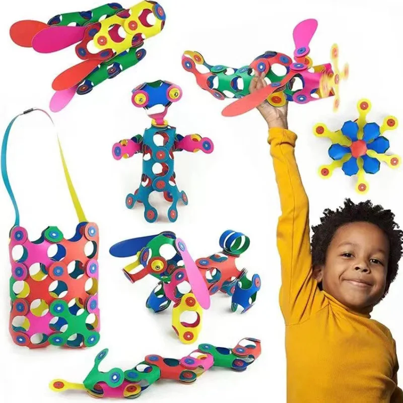 

Magnetic 3D Creative Rainbow Building Block Tiles Toy Children DIY 3D Construction Puzzle Magnetic plate Educational Toy for Kid