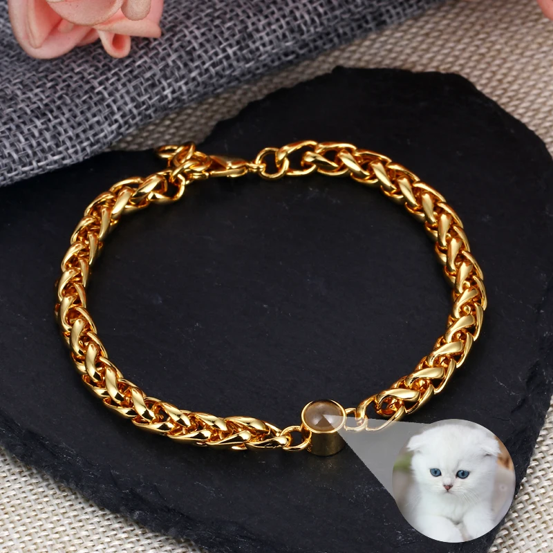 Punk Style Cuban Chain Bracelet For Men Personalized Custom Photo Projection Bracelet Women Jewelry Couple Gifts