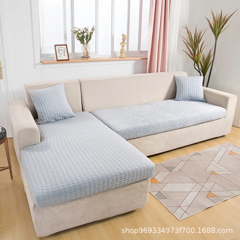 

Jacquard Sofa Seat Cushion Cover Removable L-shaped Corner Sofa Stretch Slipcover For Furniture Protector Armchair Cover
